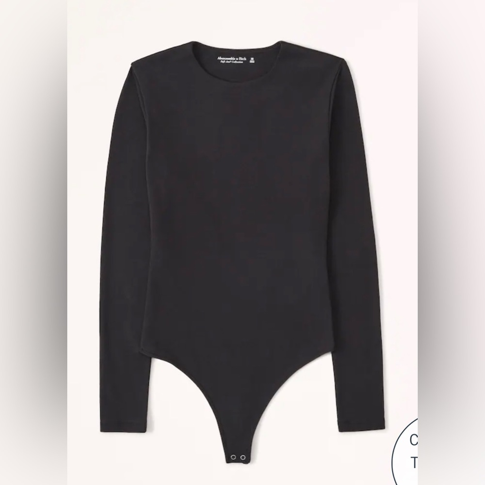 Long-Sleeve Cotton Seamless Fabric Crew Bodysuit by Abercrombie size SMALL